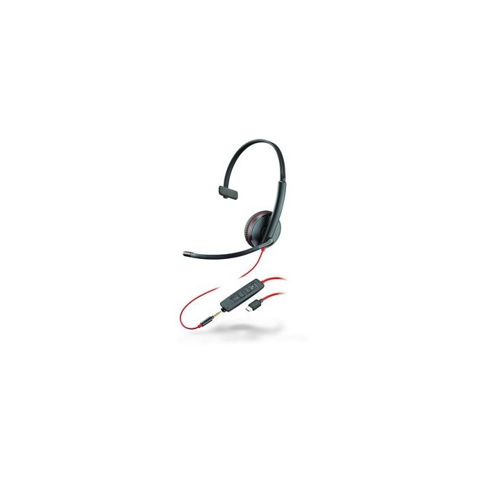 Plantronics Headset Blackwire C3215 monaural USB-C und 3,5 mm Klinkenstecker