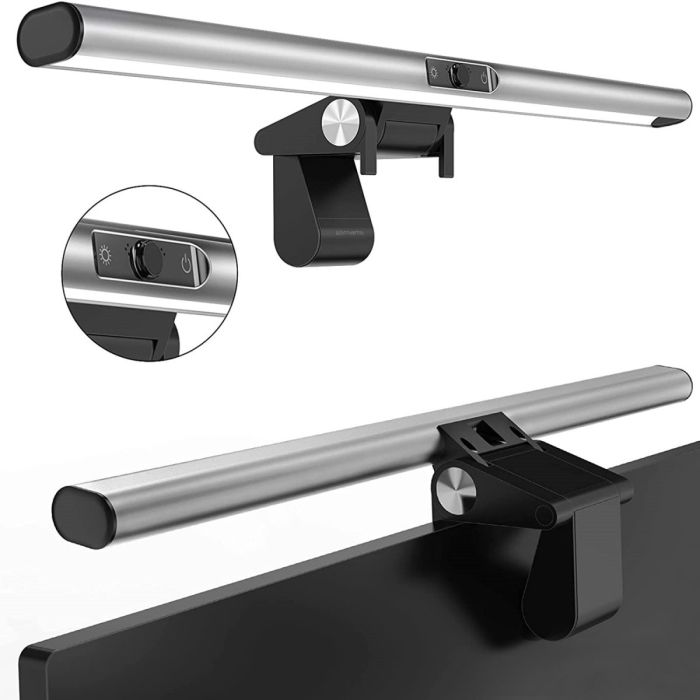 4smarts 2in1 LightBar Pro Monitorlampe mit FullHD Webcam, silber