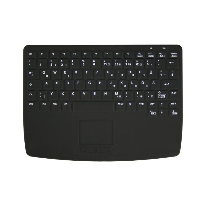 Ateg desinfizierbare Funk-Kompakttastatur mit Touchpad,IP68, schwarz