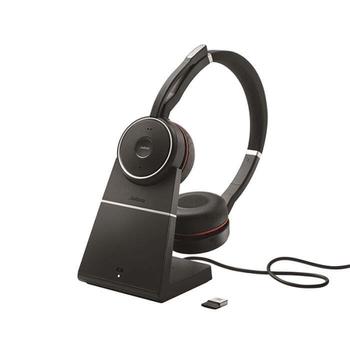 Jabra Evolve 75 SE MS Duo ANC Bluetooth Headset mit Ladestation