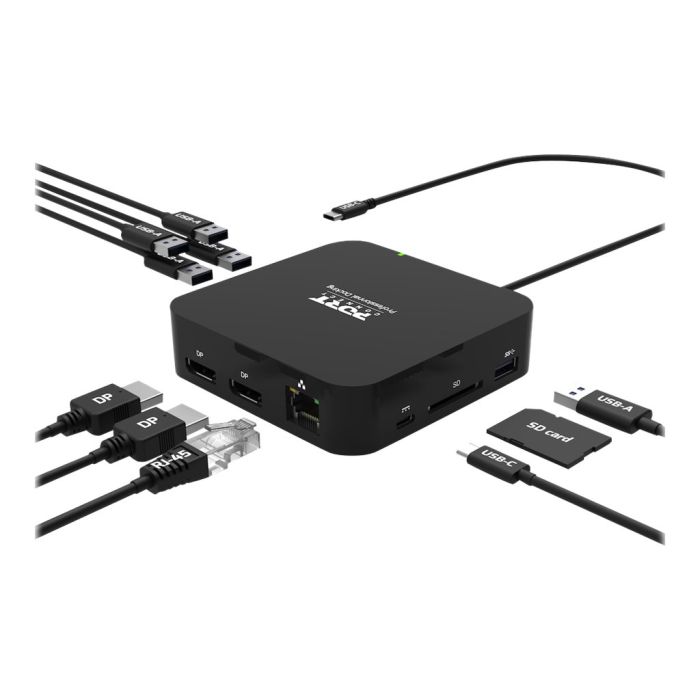 Port Designs DOCKING TYPE C TRAVEL 2 X 4K - Lieferumfang ohne die abgebildeten Kabel