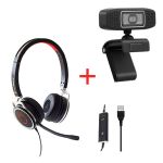 freeVoice Space Corded Stereo NC (USB) und Vision 320 Webcam