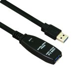 USB Verlängerungskabel aktiv, USB 3.1 A Stecker/A Buchse, 5,0m, schwarz